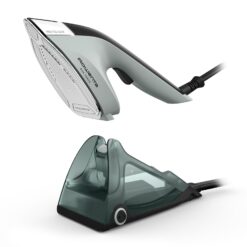 Rowenta 2-in-1 Duo Force Iron and Steamer for Clothes, 1700W Steam Iron, Stainless Steel Soleplate, Ultra-lightweight, Black & Green
