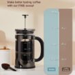 BAYKA 34 Ounce 1 Liter French Press Coffee Maker, Heat Resistant Thickened Borosilicate Glass Stainless Steel Brewer, Dark Pewter