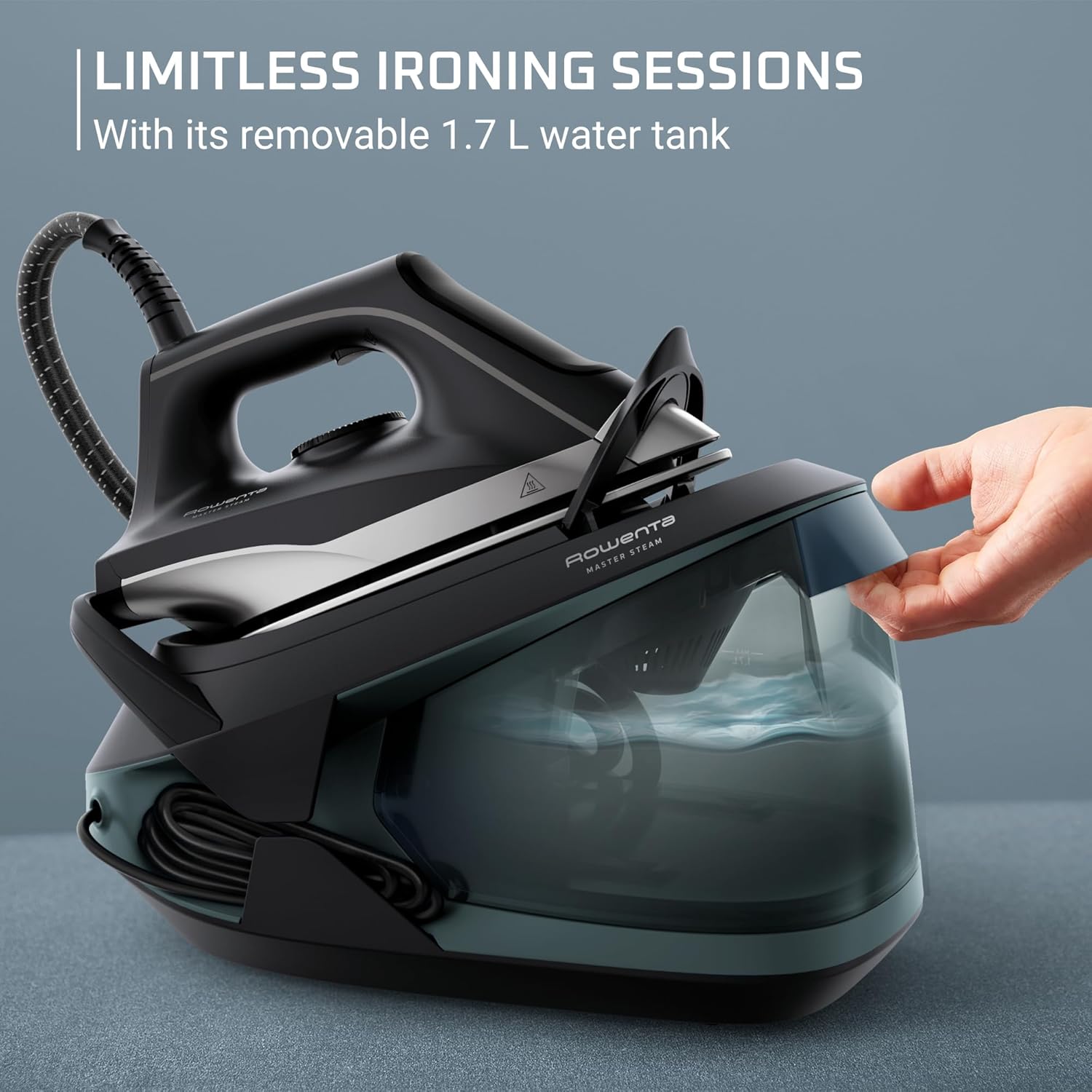 Rowenta Iron Steamer for Clothes, Professional Steam Iron For Clothes with Stainless Steel Soleplate 57 oz, 1750 watts, Black Green Rowenta Iron Steamer for Clothes, Professional Steam Iron For Clothes with Stainless Steel Soleplate 57 oz, 1750 watts, Black Green - Image 5