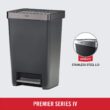Rubbermaid Premier Series IV Step-On Trash Can for Home and Kitchen, 13 Gallon, Stainless Steel Lid Charcoal