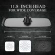 Veken High Pressure Rain Shower Head Combo with Extension Arm- Wide Showerhead with 6 Handheld Water Spray - Matte Black