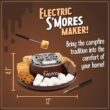 Nostalgia Tabletop Indoor Electric S'mores Maker - Smores Kit With Marshmallow Roasting Sticks and 4 Trays - Brown