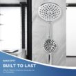 Dual Handheld Shower Head Combo, 2-in-1 Rain Shower Heads System 8 Inch Rainfall Shower Head, Chrome