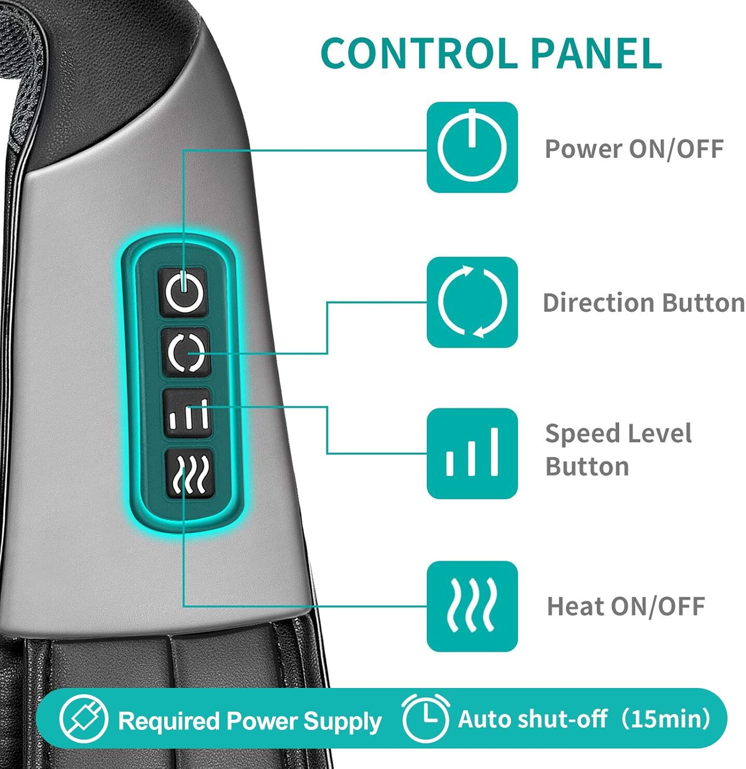 Shiatsu Neck and Back Massager with Soothing Heat, Nekteck Electric Deep Tissue 3D Kneading Massage Pillow Shiatsu Neck and Back Massager with Soothing Heat, Nekteck Electric Deep Tissue 3D Kneading Massage Pillow - Image 8