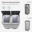 SONGMICS Trash Can, 2 x 8 Gallon (2 x 30 L) Garbage Can for Kitchen, with 15 Trash Bags, Silver and Black ULTB60NL