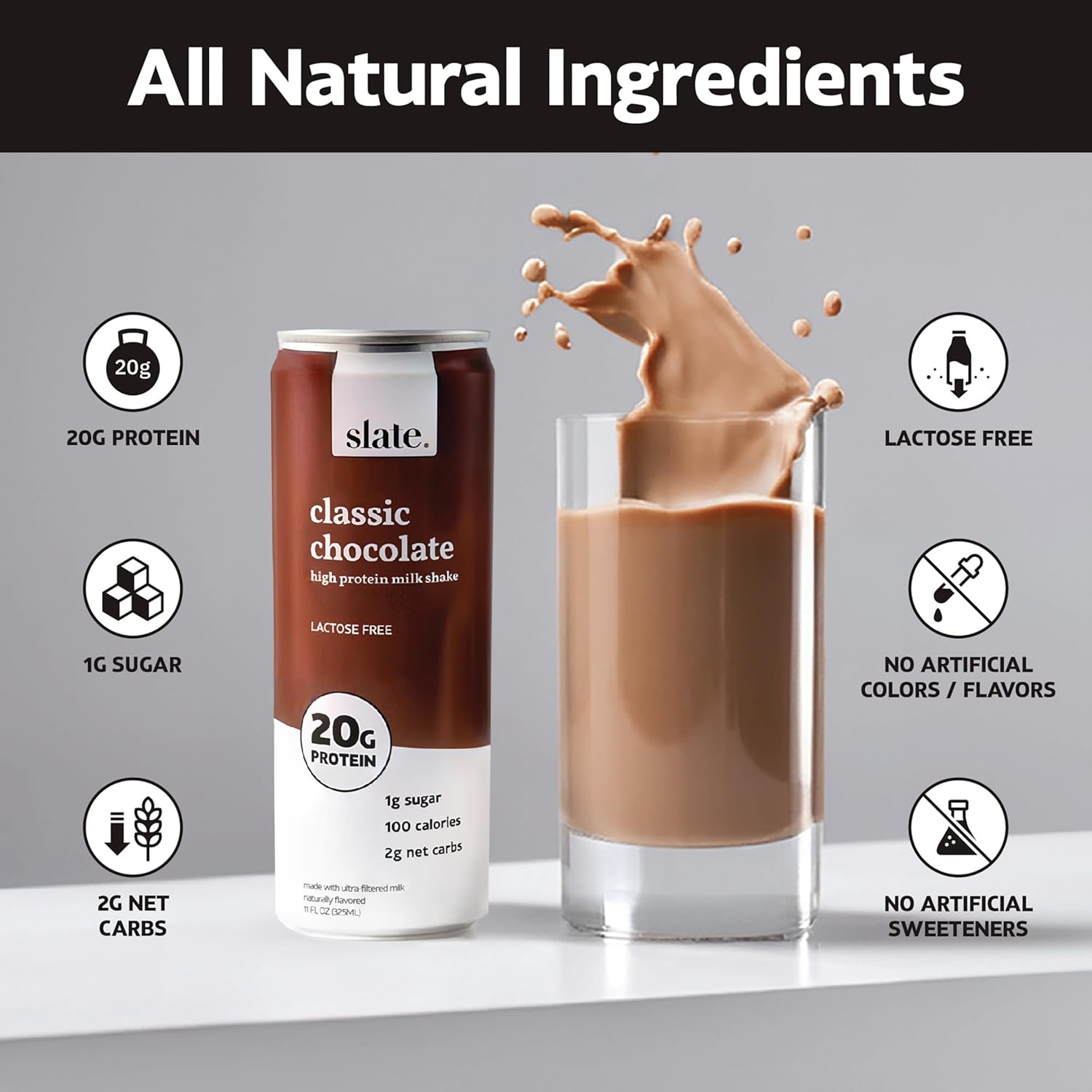 Slate Milk - Core Variety Pack - Classic Chocolate, Dark Chocolate, French Vanilla - 11 fl oz, 12 Cans Slate Milk - Core Variety Pack - Classic Chocolate, Dark Chocolate, French Vanilla - 11 fl oz, 12 Cans - Image 6