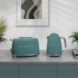 SMEG 50's Retro Style 7-Cup Electric Water Kettle with Automatic Shutoff, Removable Base, and Water Indicator (Jade)