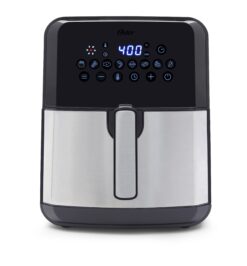 Oster DiamondForce Nonstick XL 5 Quart Digital Air Fryer, 8 Functions with Digital Touchscreen Stainless Steel