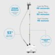 Steamfast SF-407 Canister Fabric Steamer, With Telescopic Pole and Fabric Brush, 45 Second Heat Up Time, White
