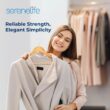 SereneLife Solid Wooden Hangers, Mega Pack, 50 Pieces Hangers for Clothes, Natural Wood Color