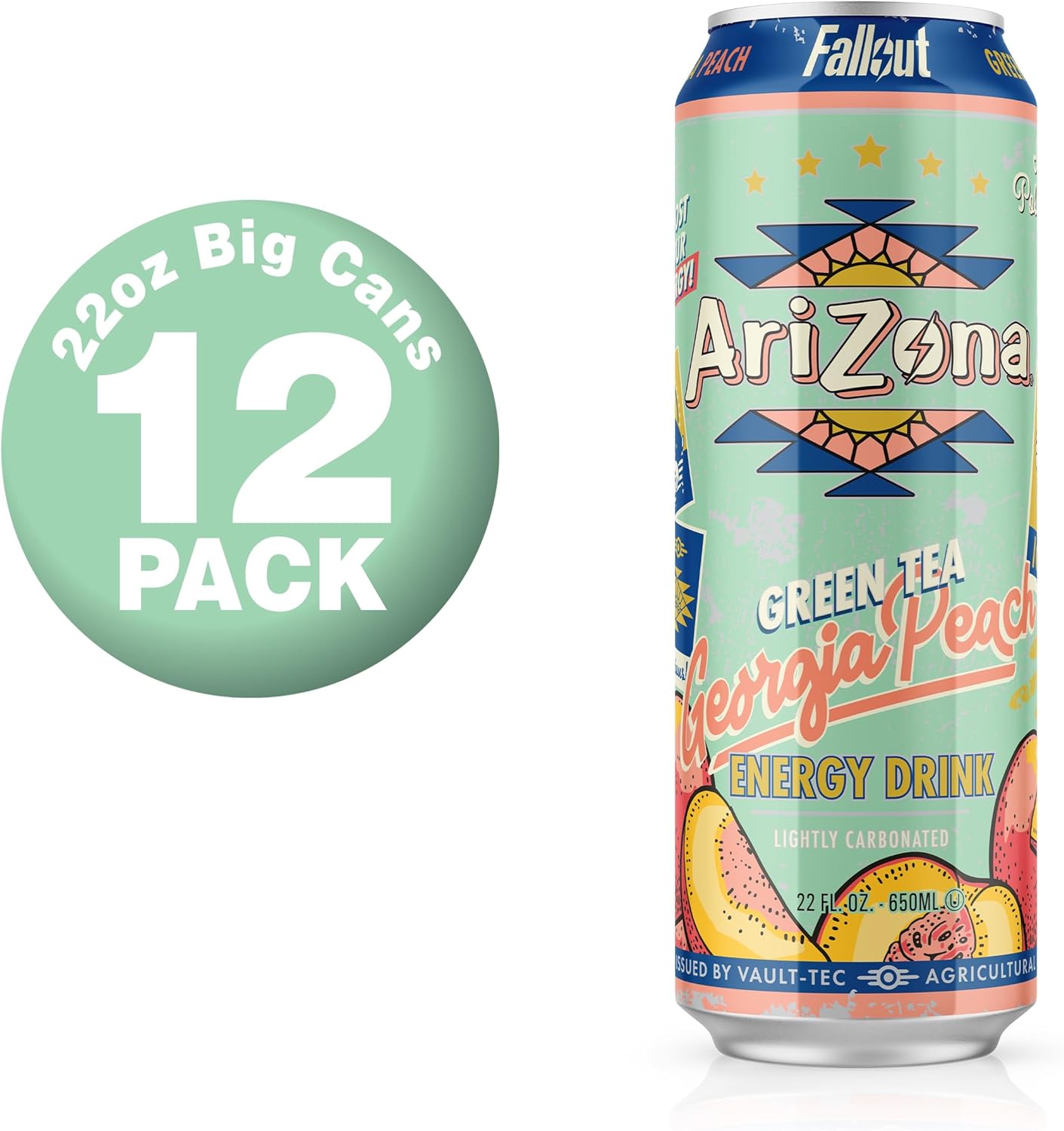 AriZona x Fallout Georgia Peach Green Tea - 234mg Natural Caffeine per Can AriZona x Fallout Georgia Peach Green Tea - 234mg Natural Caffeine per Can - Image 3