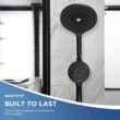 Dual Handheld Shower Head Combo, 2-in-1 Rain Shower Heads System 8 Inch Rainfall Shower Head, Black