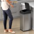 iTouchless 13 Gallon Dog Proof Trash Can with Odor Filter, Motion Sensor Stainless Steel Kitchen Trashcan Garbage Bin