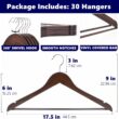 Amber Home 30 Pack Vintage Wooden Coat Hangers, Walunt Wood Suit Hangers with Non Slip Pant Bar (Retro, 30) Amber Home 30 Pack Vintage Wooden Coat Hangers, Walunt Wood Suit Hangers with Non Slip Pant Bar (Retro, 30)