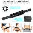 BORNEW Foam Roller Set - High Density Back Roller, Muscle Roller Stick, 2 Foot Fasciitis Ball