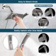 BRIGHT SHOWERS Shower Head Combo with Two Spray Setting, Fixed Shower Head and Handheld with Grey Face, Brushed Nickel