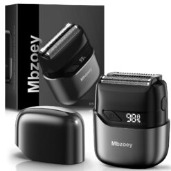 Mbzoey Electric Foil Shavers for Men, Mini Electric Razor, Compact Face Shaver, LED Display, USB-C Fast Rechargeable