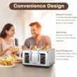 Mecity 4 Slice Toaster Touch Screen Control 4 Wide Slot, Stainless Steel Smart Bread Toaster, 120V 1650W