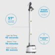 Steamfast SF-562 Canister Garment Steamer, 96 Minute Run-Time, 2 Steam Settings, Adjustable, Removable Tank, White