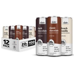 Slate Milk - Core Variety Pack - Classic Chocolate, Dark Chocolate, French Vanilla - 11 fl oz, 12 Cans