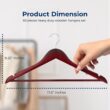 SereneLife 50-Pack Wooden Coat Hangers – Durable Suit Hangers with 360° Swivel Hook & Notches (Cherry)
