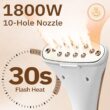 HAPAIS Steamer for Clothes,1800W Standing Garment Steamer with Adjustable Double Rod, Clothes Steamers with 10 Ironing Modes