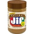 Jif Natural Creamy Peanut Butter Spread, 28 Ounces (Pack of 10), Contains 90% Peanuts