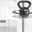 SEIRIONE Rustproof Shower Corner Caddy Organizer for Bathroom, 4 Adjustable Shelves with Tension Pole