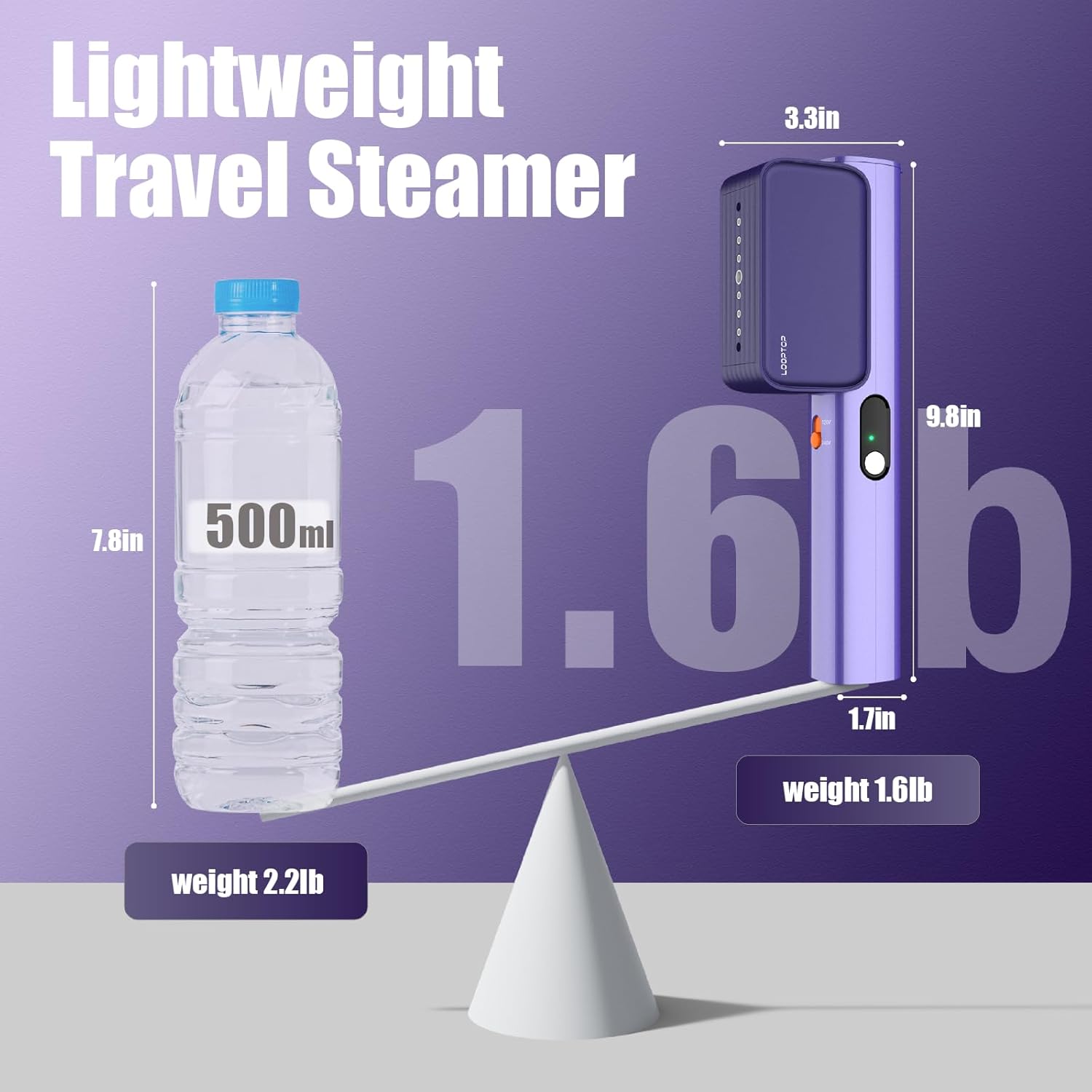 looptop Steamer for Clothes, 100-240V Travel Steamer for Clothes Portable, Strong Penetrating Steam, Global Travel looptop Steamer for Clothes, 100-240V Travel Steamer for Clothes Portable, Strong Penetrating Steam, Global Travel - Image 3
