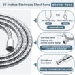 BRIGHT SHOWERS Dual Shower Head Combo Set, Handheld Showerhead Rainfall Shower Head Combo with Black Face, Chrome