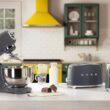 Smeg 50's Style Retro Aesthetic 2 Slice Toaster 6 Presets Extra Wide Slots Grey, TSF01GRUS
