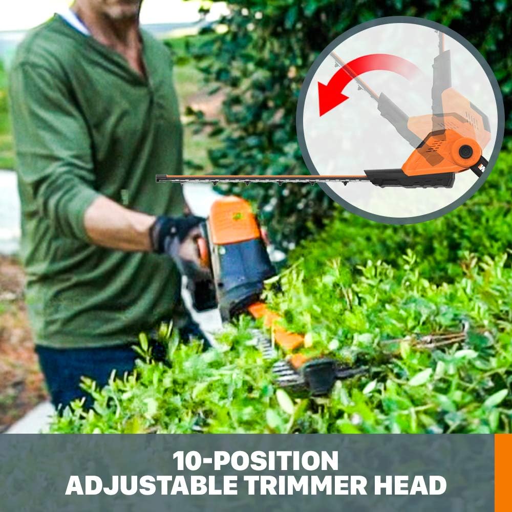 WORX WG252 20V 20" Cordless Hedge Trimmer, Reach Up to 12 Feet, Extended Pole – Battery & Charger Included WORX WG252 20V 20" Cordless Hedge Trimmer, Reach Up to 12 Feet, Extended Pole – Battery & Charger Included - Image 6