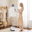 Sweetcrispy Standing Garment Steamer, 1500W Powerful Steamer for Clothes with Roll Wheels, 1.7L Water Tank