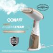 Conair Handheld Garment Steamer for Clothes, Turbo ExtremeSteam 1875W, Portable Handheld Design, White / Champagne