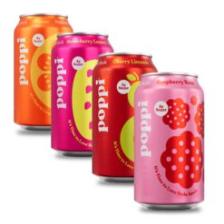 POPPI Sparkling Prebiotic Soda, Beverages w/Apple Cider Vinegar, Seltzer Water & Fruit Juice, 12oz (12 Pack) (Packaging May Vary)