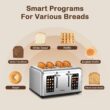 Mecity 4 Slice Toaster Touch Screen Control 4 Wide Slot, Stainless Steel Smart Bread Toaster, 120V 1650W