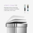 simplehuman 45 Liter, 12 Gallon Rectangular Hands-Free Kitchen Step Trash Can with Soft-Close Lid, Brushed Stainless Steel