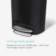 simplehuman 50 Liter, 13 Gallon Semi-Round Kitchen Step Trash Can with Secure Slide Lock, Mocha Plastic