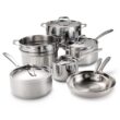 Tramontina Tri-Ply Clad Stainless Steel 11-Piece Cookware Set with Lids, Pots and Pans Kitchen Set