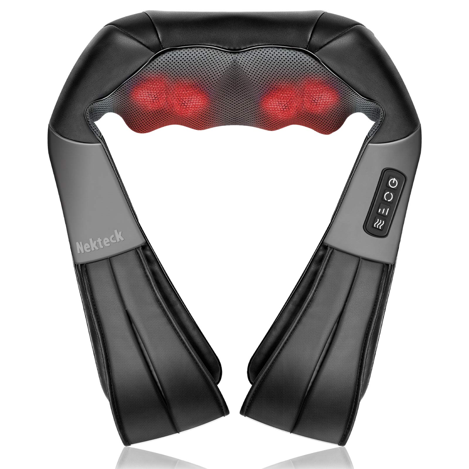 Shiatsu Neck and Back Massager with Soothing Heat, Nekteck Electric Deep Tissue 3D Kneading Massage Pillow Shiatsu Neck and Back Massager with Soothing Heat, Nekteck Electric Deep Tissue 3D Kneading Massage Pillow