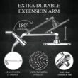 Veken High Pressure Rain Shower Head Combo with Extension Arm- Wide Showerhead with 6 Handheld Water Spray - Silver Chrome