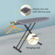 Deluxe Ironing Board with Heat Resistant Cover and Thicken Felt Pad, Heavy Sturdy Legs, Full Size Hanger Iron Board, Foldable (L-Grey)