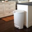 simplehuman 50 Liter Semi-Round Hands-Free Kitchen Step Soft-Close Lid Trash Can, White