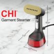 CHI Handheld Garment Steamer for Clothes, 2 Continuous Steam Modes, Full-Size 300 ml Capacity Water Tank, 1600 Watts, Red (11590)