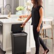 Rubbermaid Premier Series IV Step-On Trash Can for Home and Kitchen, 13 Gallon, Stainless Steel Lid Charcoal