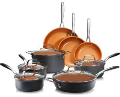 Gotham Steel Pro 13 Pc set Ceramic Pots and Pans Set Non Stick Cookware Sets Pot and Pan Set, Kitchen Cookware Sets, Copper
