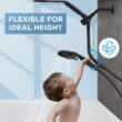 Dual Handheld Shower Head Combo, 2-in-1 Rain Shower Heads System 8 Inch Rainfall Shower Head, Black
