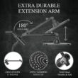 Veken High Pressure Rain Shower Head Combo with Extension Arm- Wide Showerhead with 6 Handheld Water Spray - Matte Black