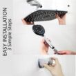 Veken 11.8 Inch High Pressure Rain Shower Head -Shower Heads with 5 Modes Handheld Spray Combo - Chrome