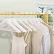 Amber Home 30 Pack Solid Wood Suit Coat Hangers, Smooth White Finish Wooden Dress Hangers with Non Slip Pant Bar (White+Gold, 30) Amber Home 30 Pack Solid Wood Suit Coat Hangers, Smooth White Finish Wooden Dress Hangers with Non Slip Pant Bar (White+Gold, 30)